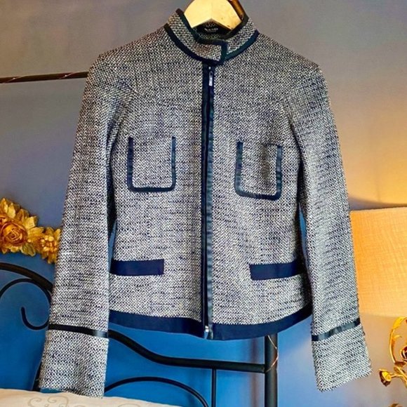 Sand Copenhagen Tweed Boucle Moto Blazer - Picture 1 of 9